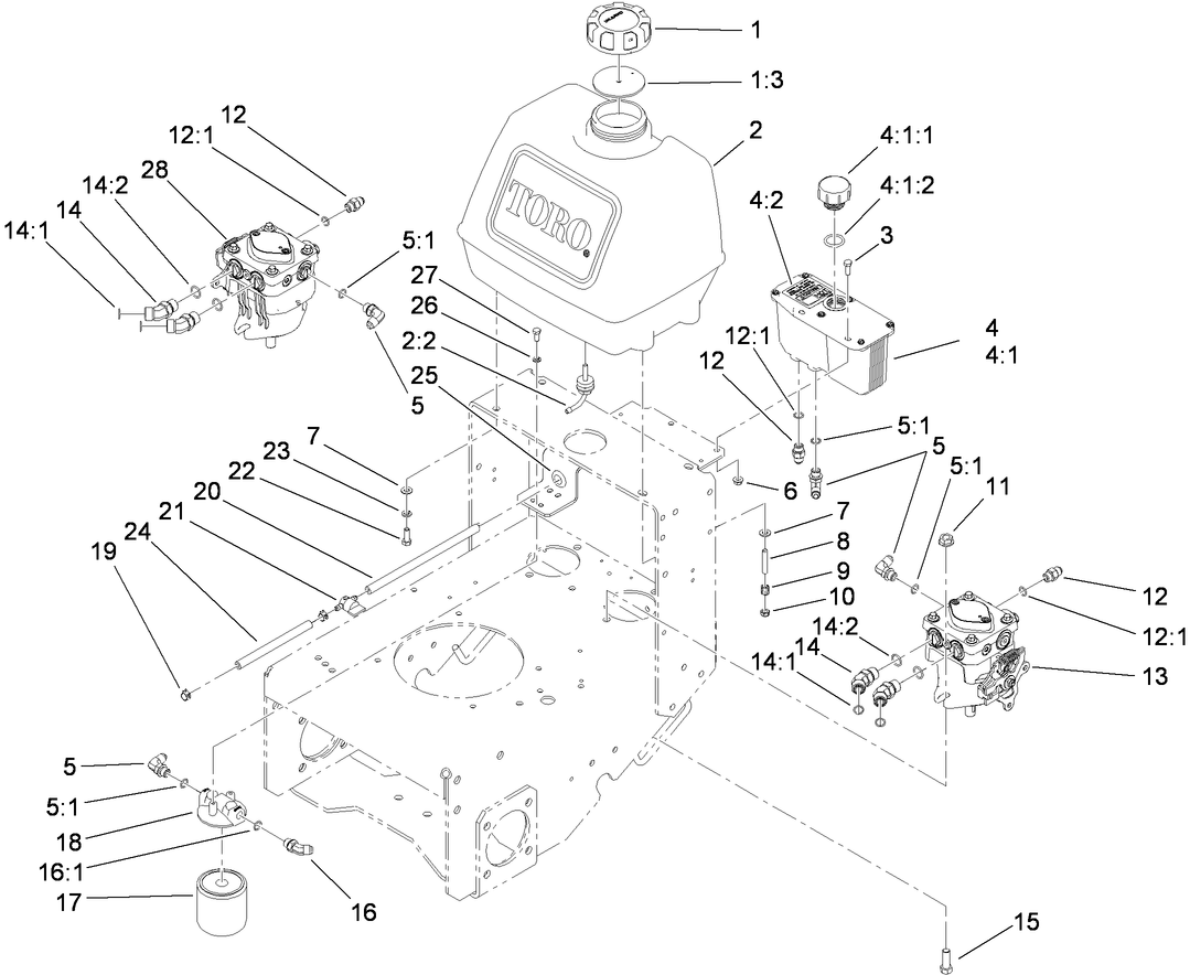 Fuel System, Hydraulic Pump and Filter Assembly
