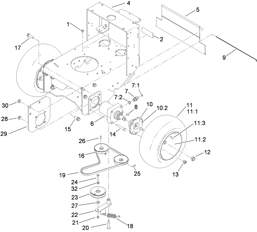 Pump Drive and Wheel Assembly