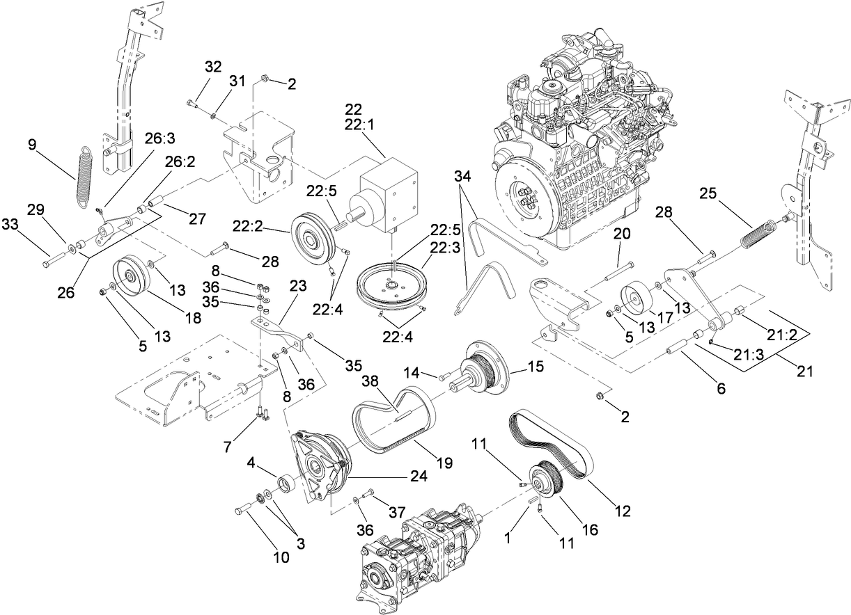 Hydro and Gearbox Assembly
