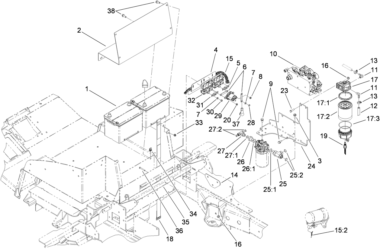 Battery and Lift Manifold Assembly