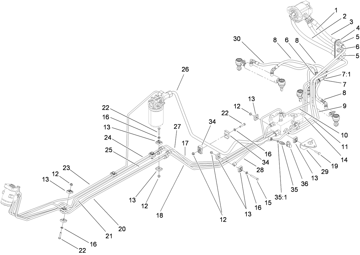 Steering Hydraulic Plumbing Assembly
