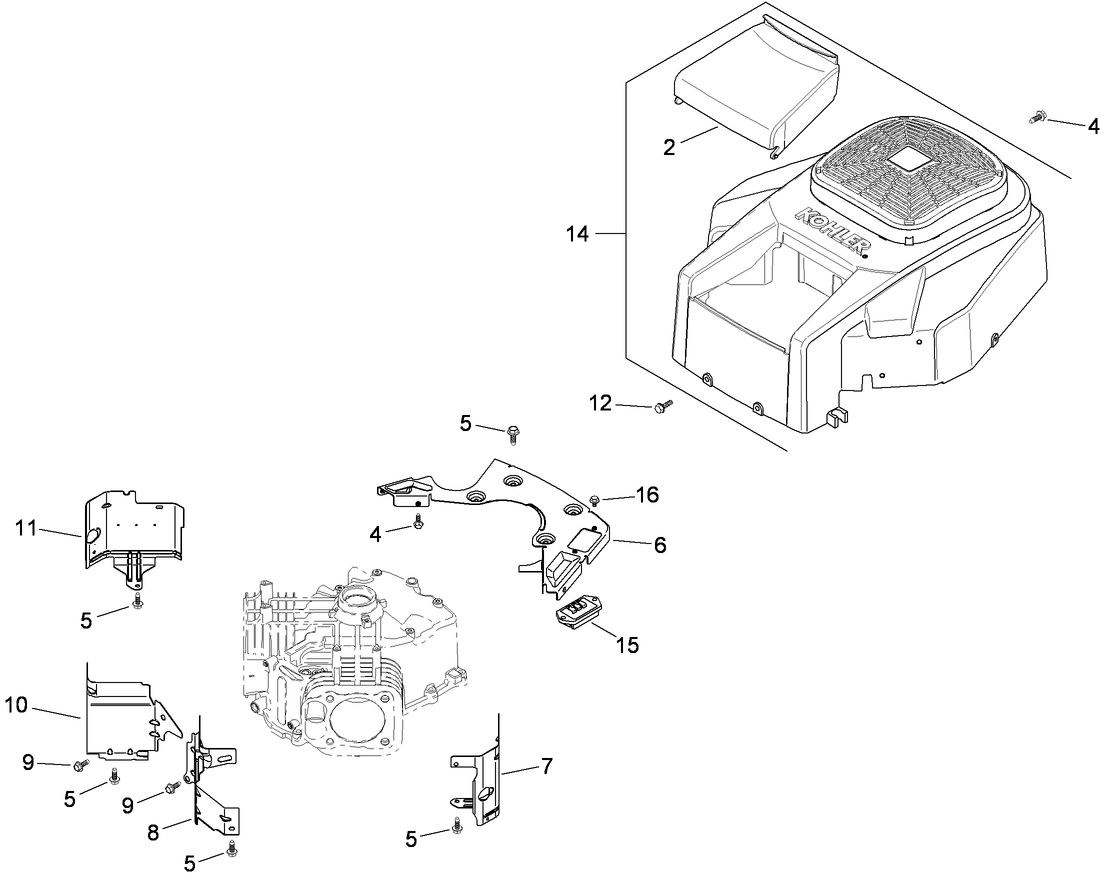 Blower Housing Assembly Kohler SV730-0029