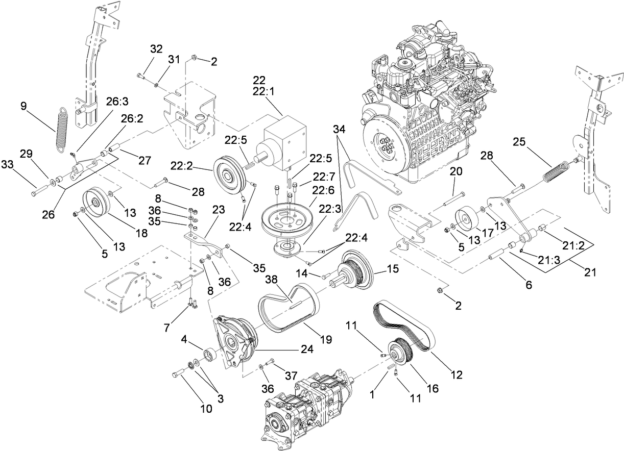 Hydro and Gearbox Assembly