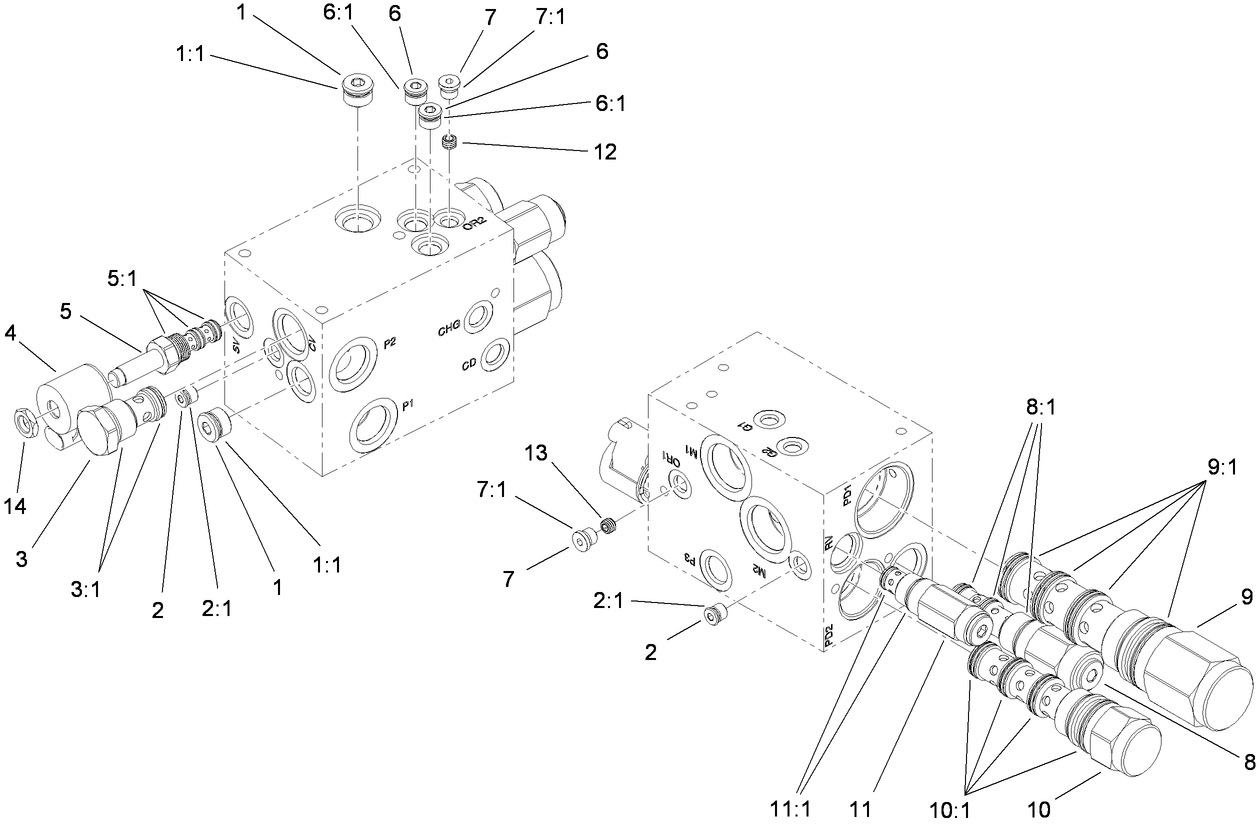 4 Wheel Drive Hydraulic Manifold Assembly No. 110-6063