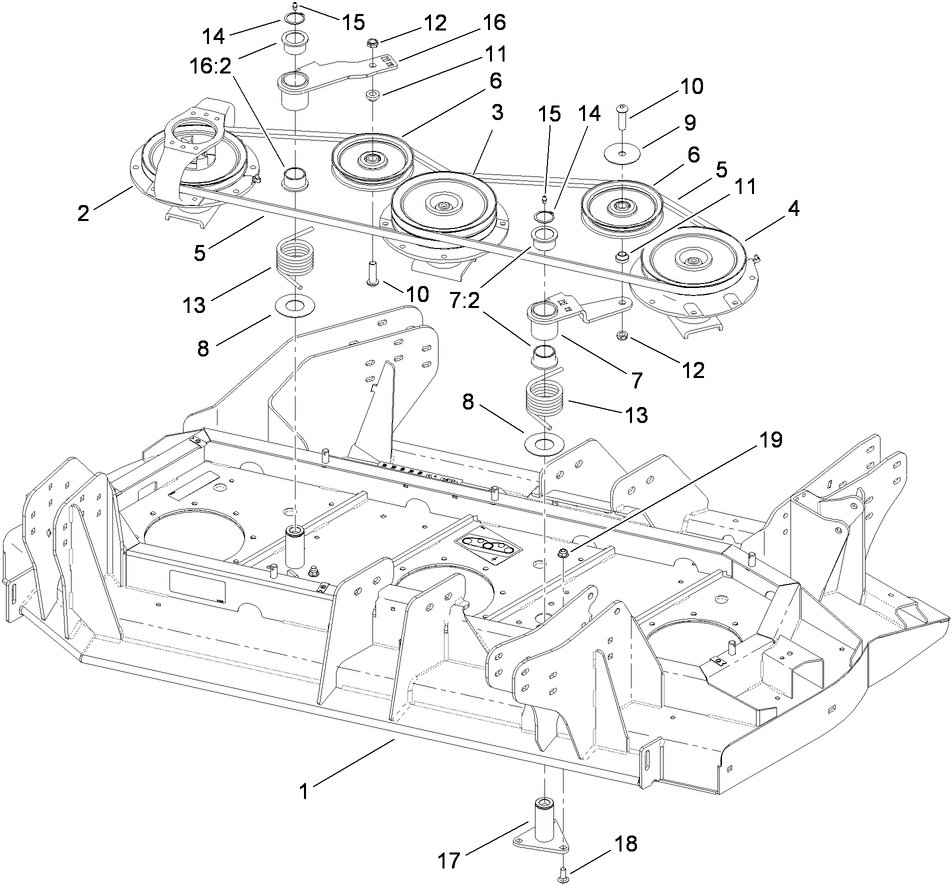 Right Deck  Belt and Pulley Assembly
