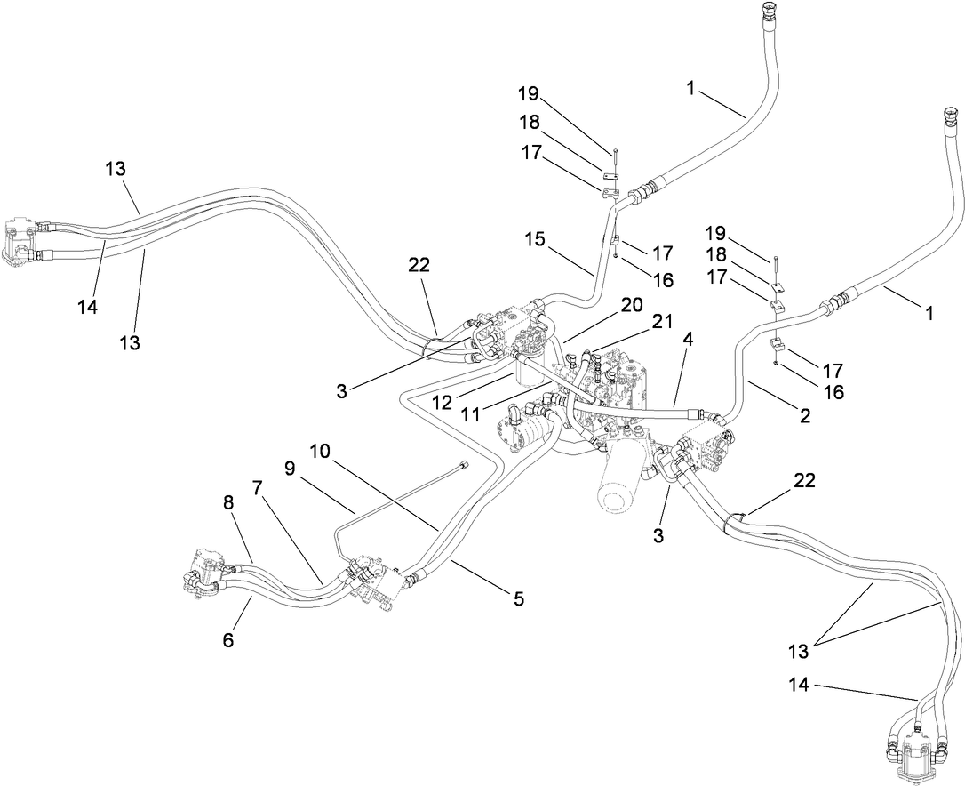 PTO Hydraulic Plumbing Assembly