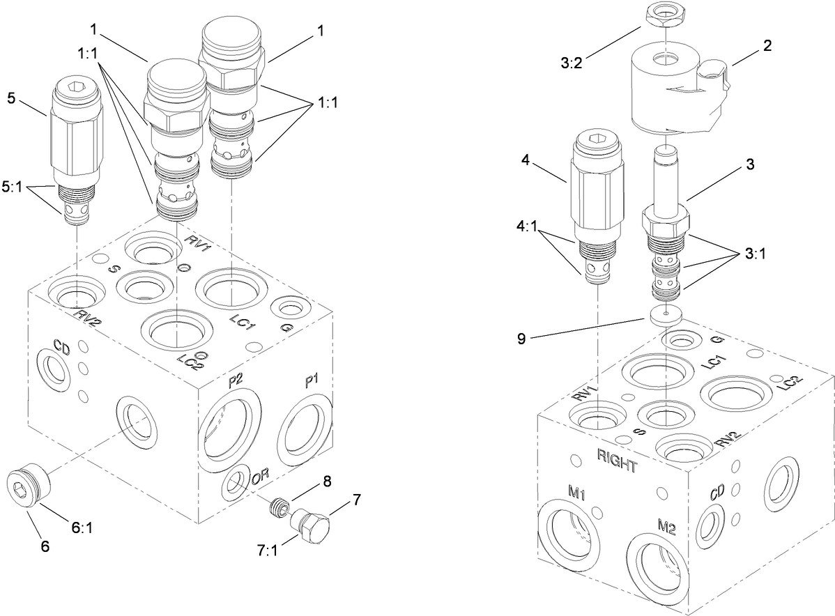 Hydraulic PTO Manifold Assembly No. 117-1112