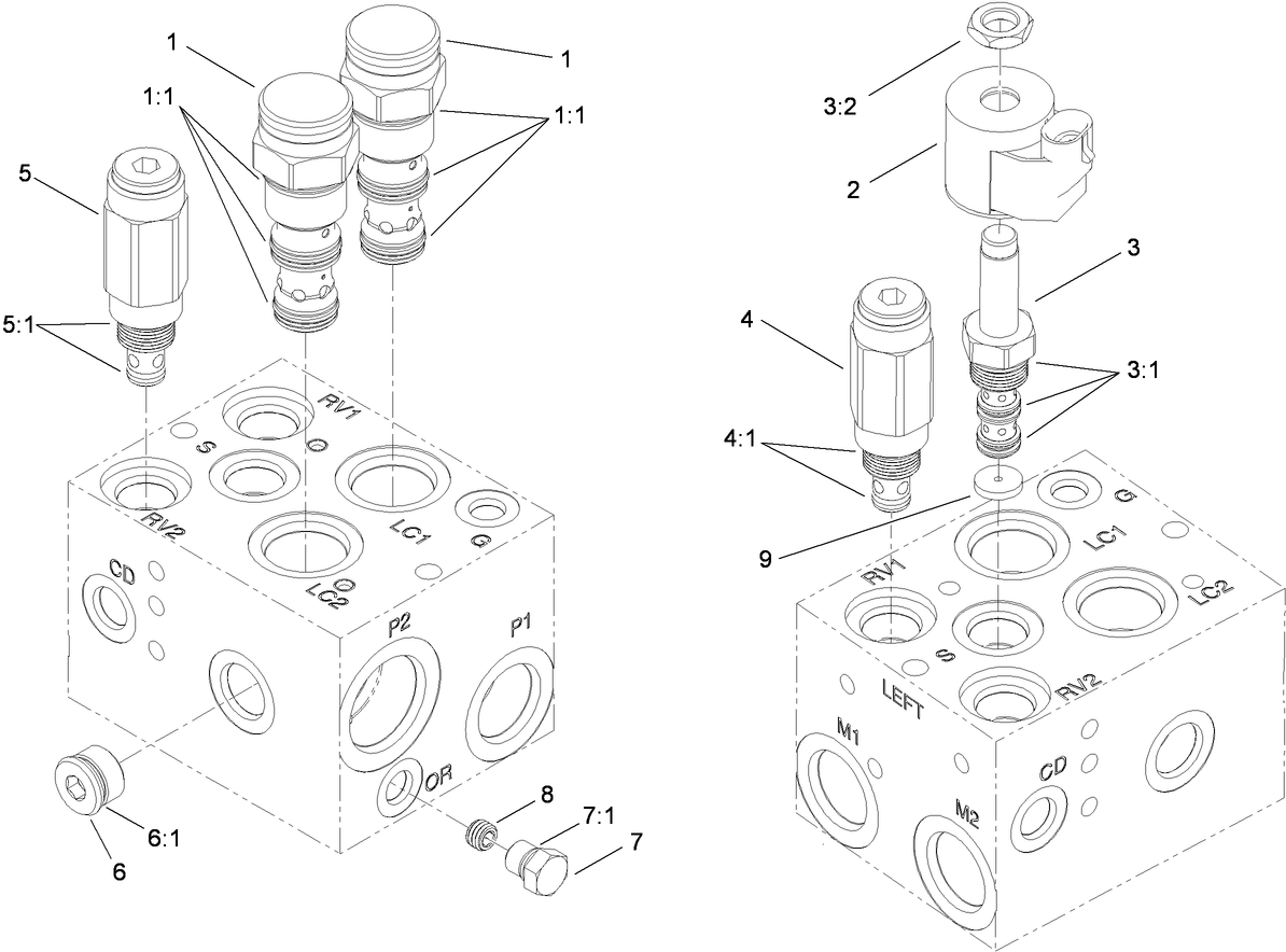 Hydraulic PTO Manifold Assembly No. 117-1111