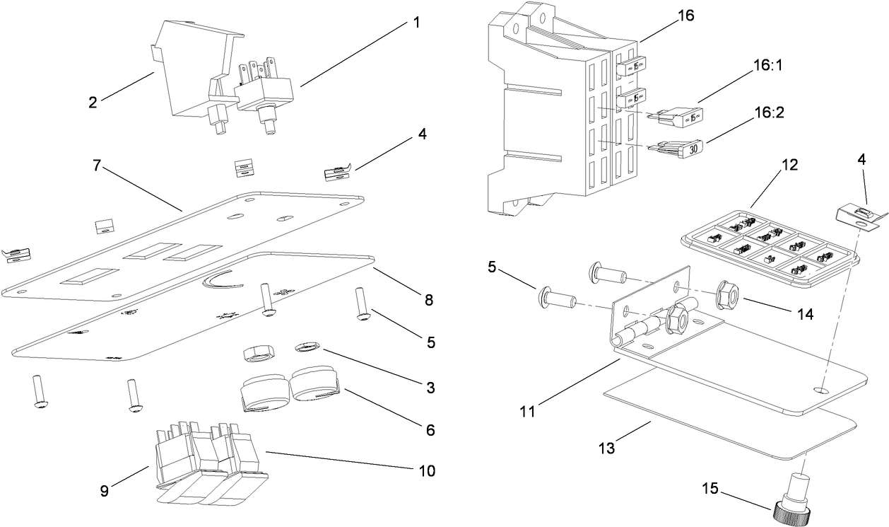 Switchplate and Fuse Block Cover  Cab Assembly