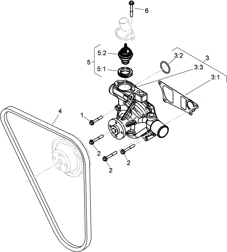 Engine Water Pump and Thermostat Assembly