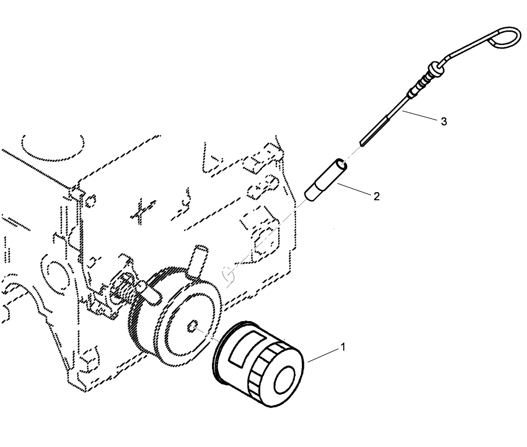 Engine Oil Filter and Dipstick Assembly