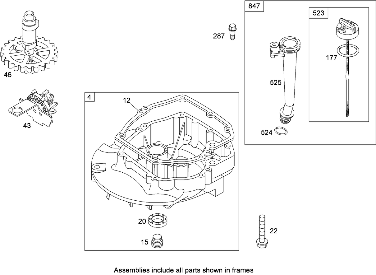 Crankcase Cover/Sump Assembly  Briggs and Stratton 124T02-0206-B1