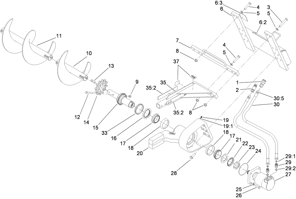 High-Torque Trencher Head Assembly