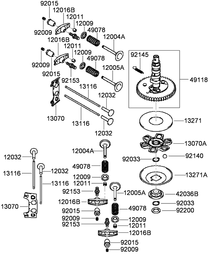 Valve and Camshaft Assembly  Kawasaki FH430V-CS25