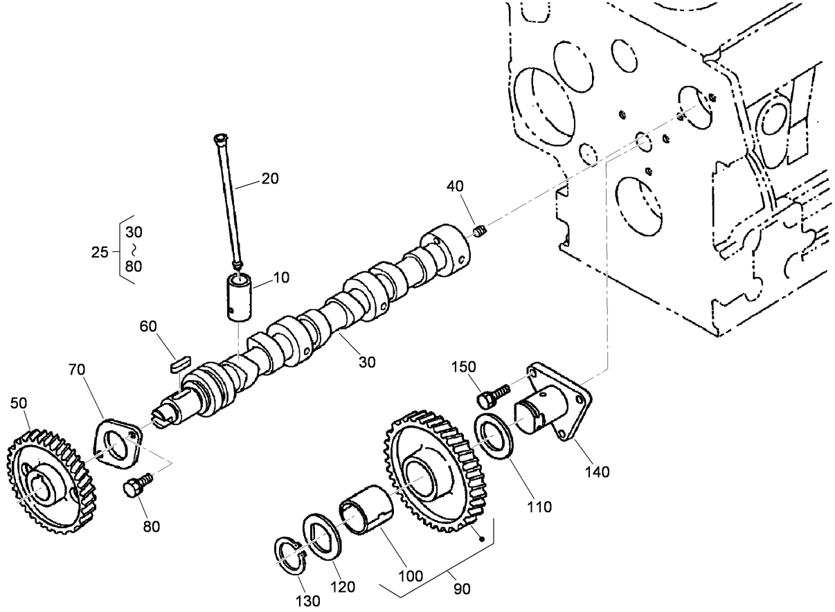 Camshaft and Idle Gear Shaft Assembly
