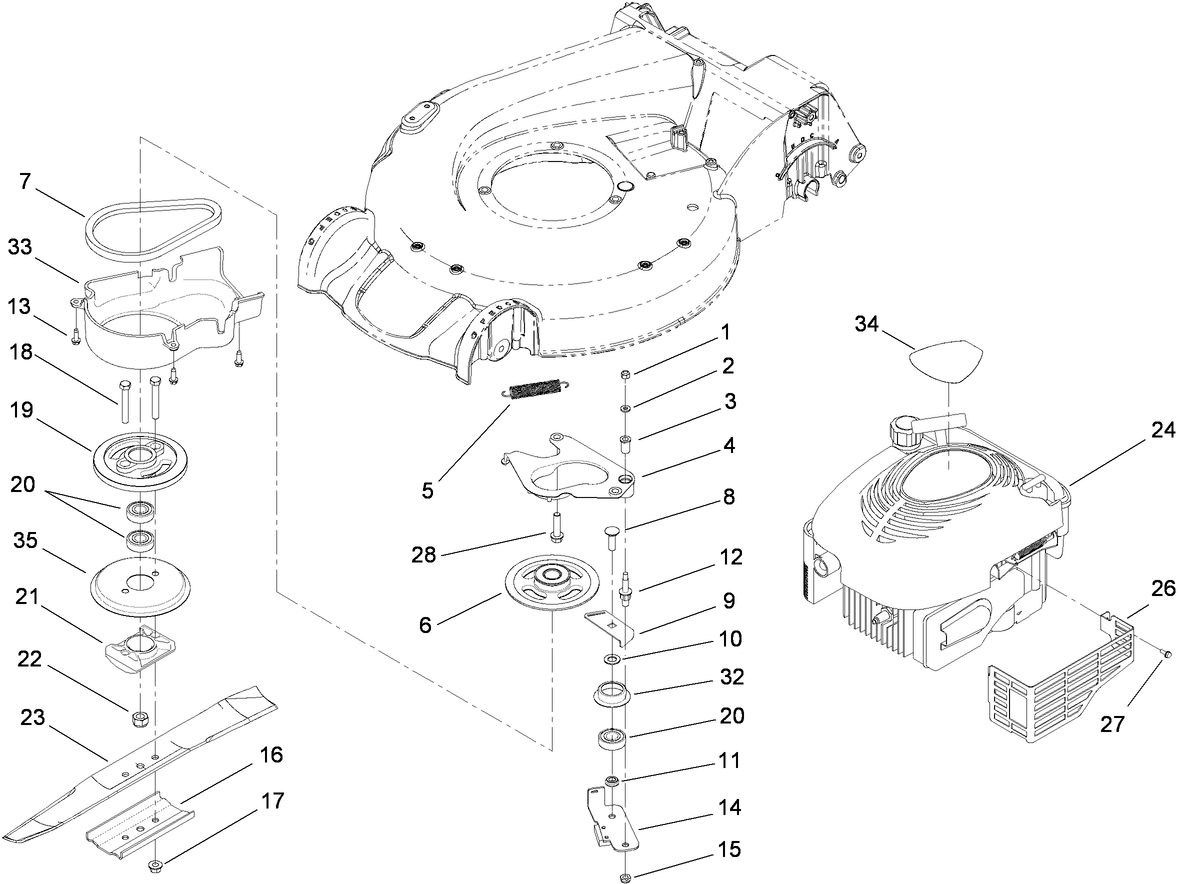 Engine and Blade Assembly