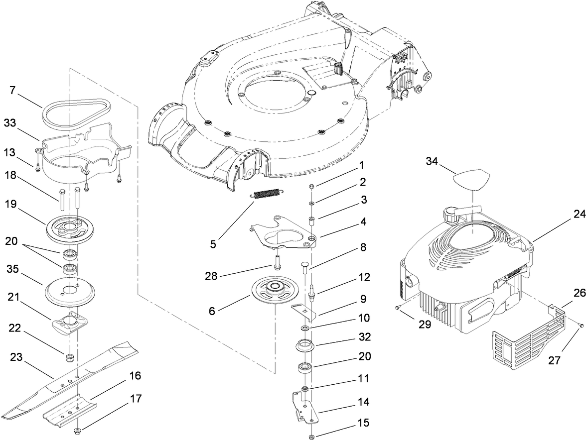 Engine and Blade Assembly