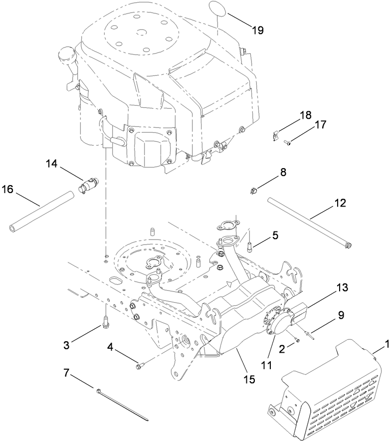 Muffler and Shield Assembly