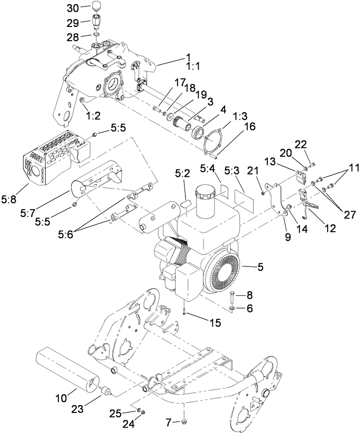 Gearbox and Engine Assembly