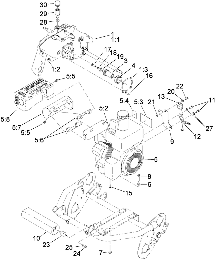 Gearbox and Engine Assembly