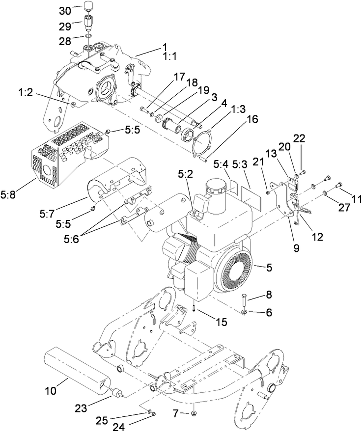 Gearbox and Engine Assembly