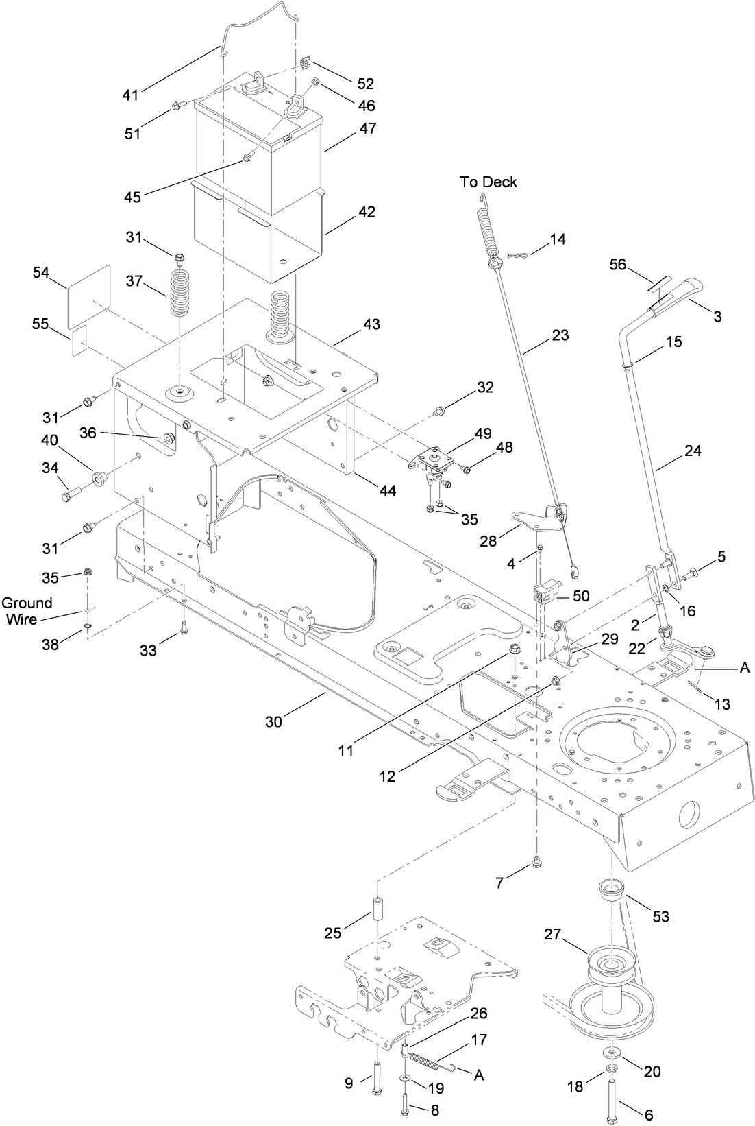 Frame, Battery and Manual PTO Assembly