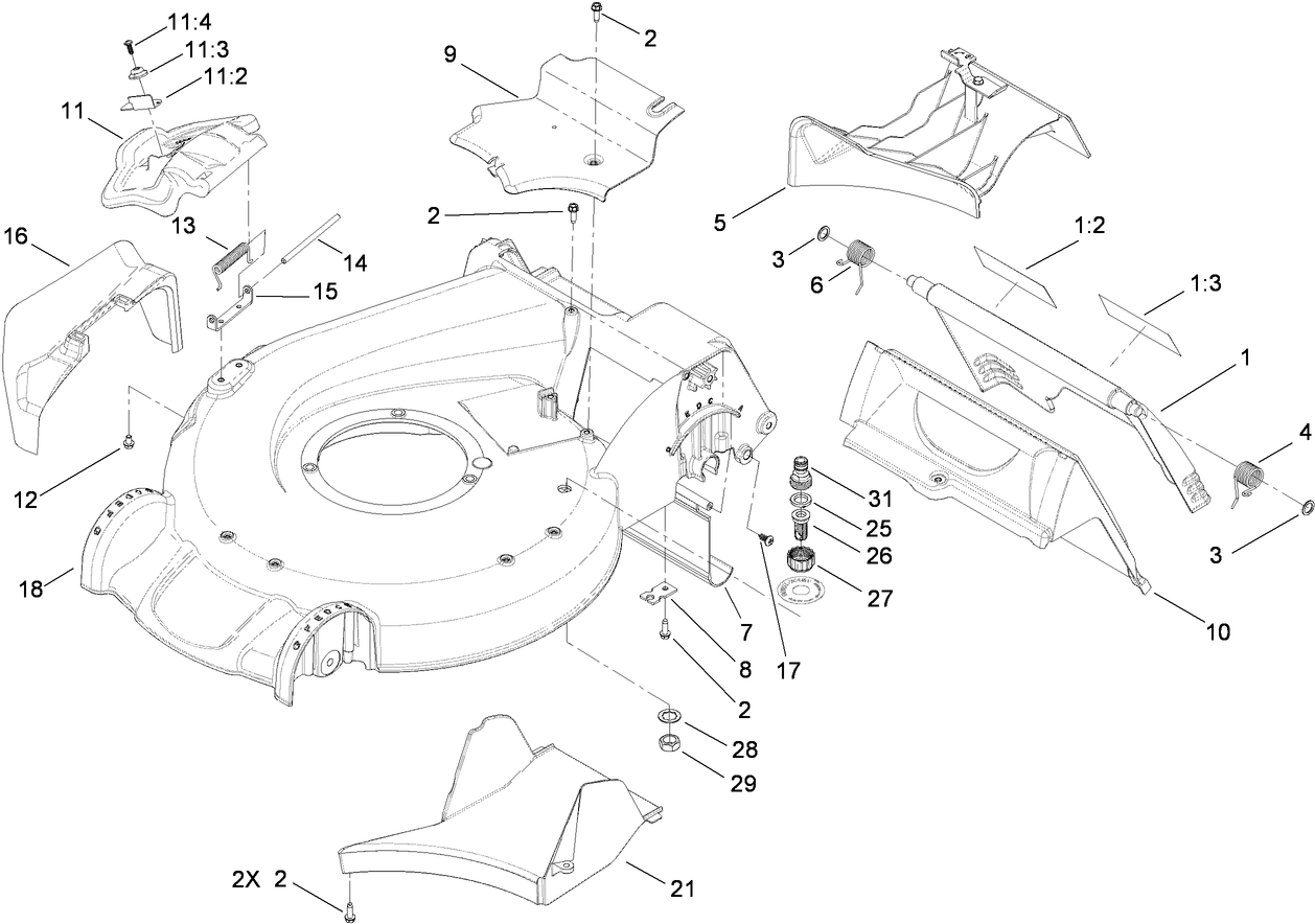 Deck Housing and Rear Door Assembly