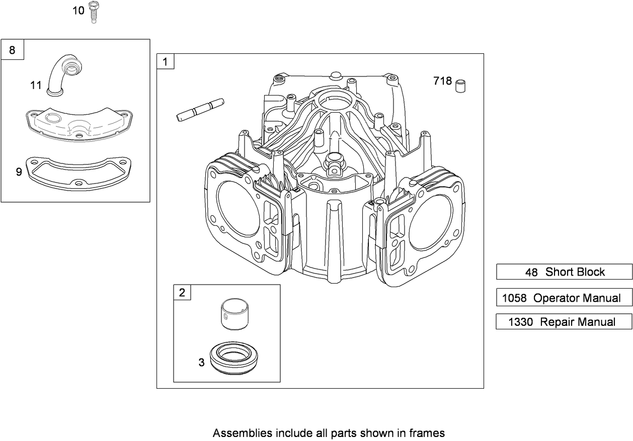 Cylinder Assembly  Briggs and Stratton 407777-0550-B1