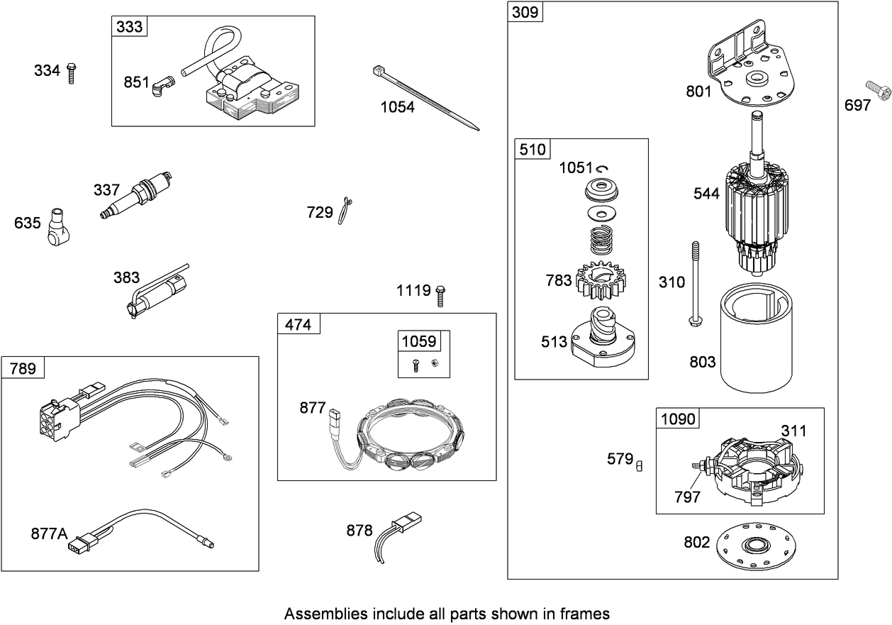 Electric Starter Assembly  Briggs and Stratton 407777-0550-B1