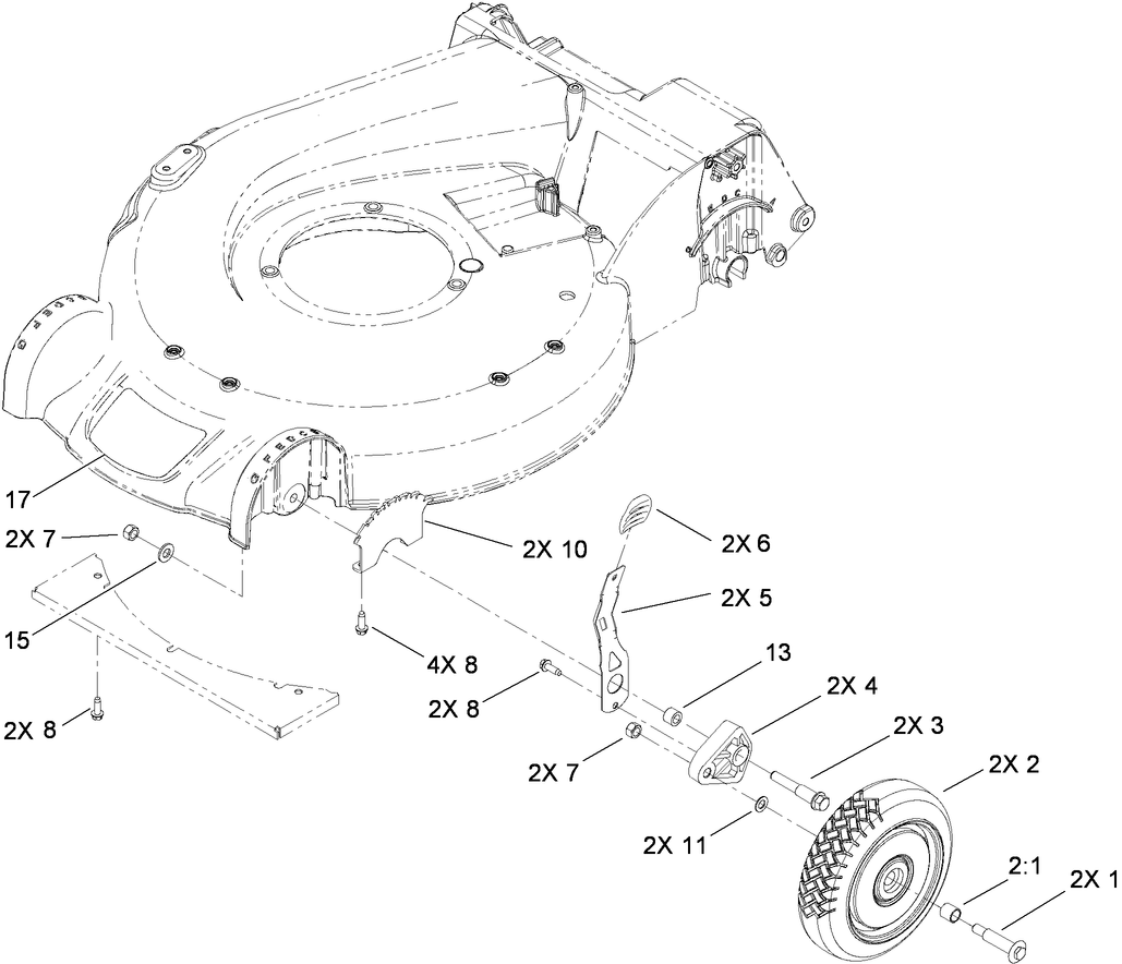 Front Wheel and Height-of-Cut Assembly
