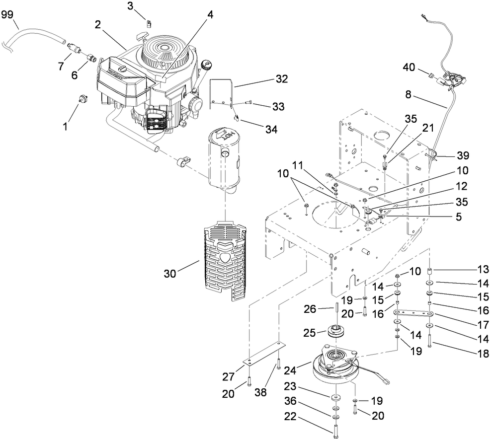Engine and Clutch Assembly