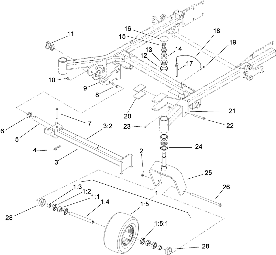 Caster Wheel and Z Stand Assembly