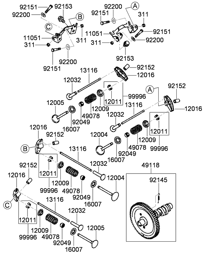 Valve and Camshaft Assembly  Kawasaki FD791D-AS07