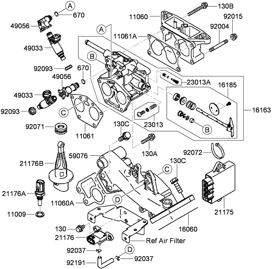 Throttle Assembly  Kawasaki FD791D-AS07