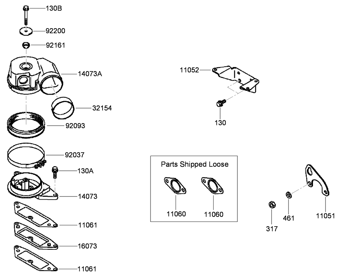 Air Filter and Muffler Assembly  Kawasaki FD791D-AS07
