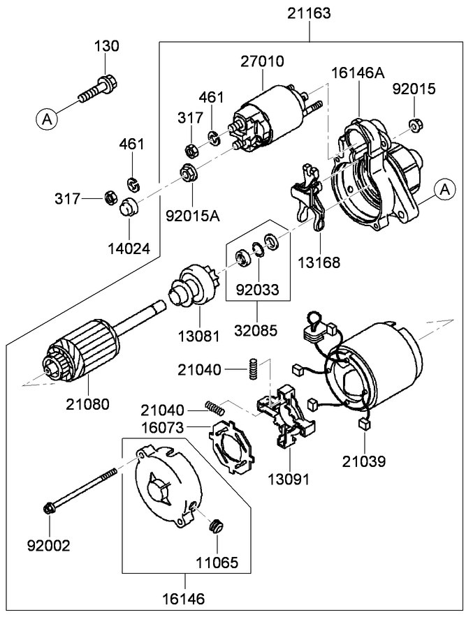 Starter Assembly  Kawasaki FD791D-AS07