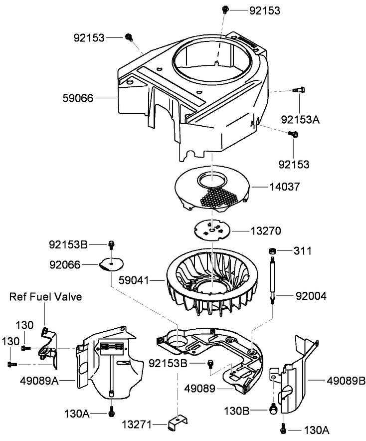 Cooling Equipment Assembly  Kawasaki FH541V-FS23