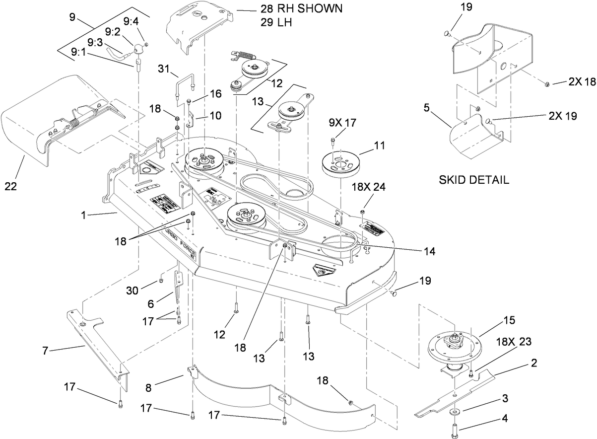 52 Inch Deck Assembly
