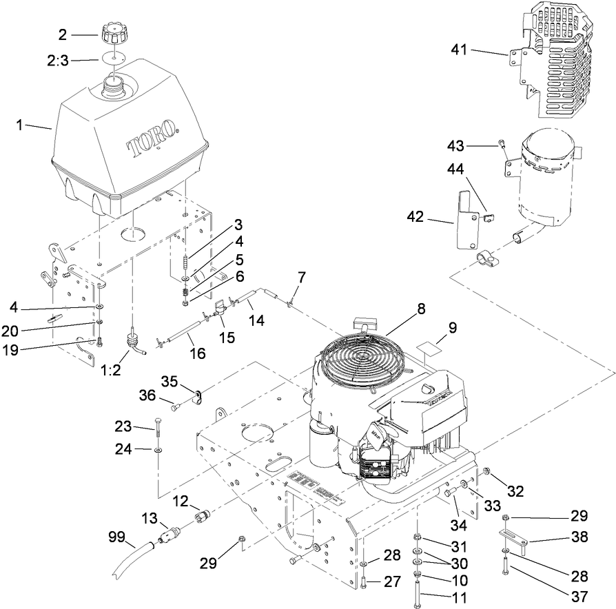 Engine and Fuel System Assembly