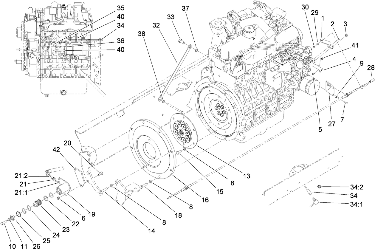 Flywheel and Throttle Assembly