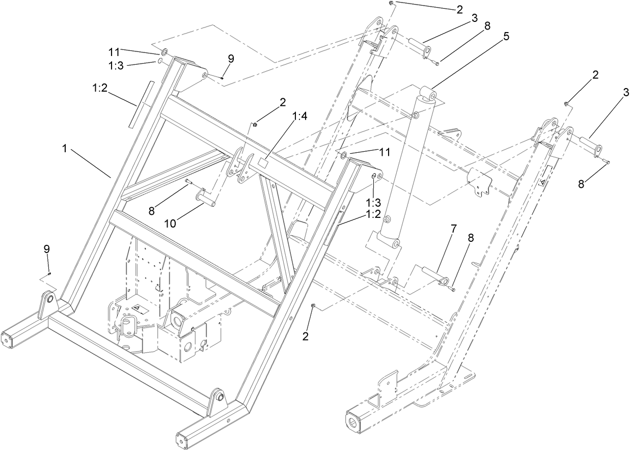 Pitch Frame and Cylinder Assembly