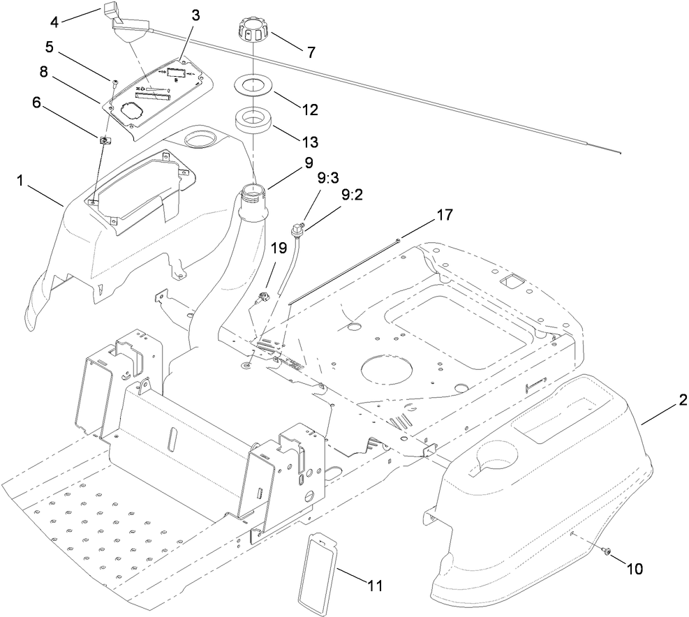Styling and Fuel System Assembly