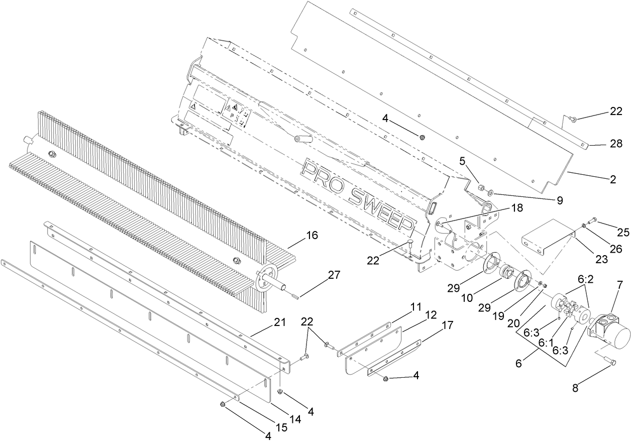 Brush, Motor and Shield Assembly
