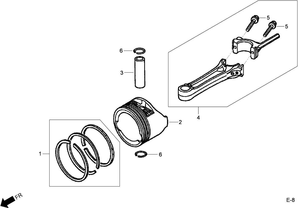Piston and Connecting Rod Assembly  Honda GCV160L AS3A