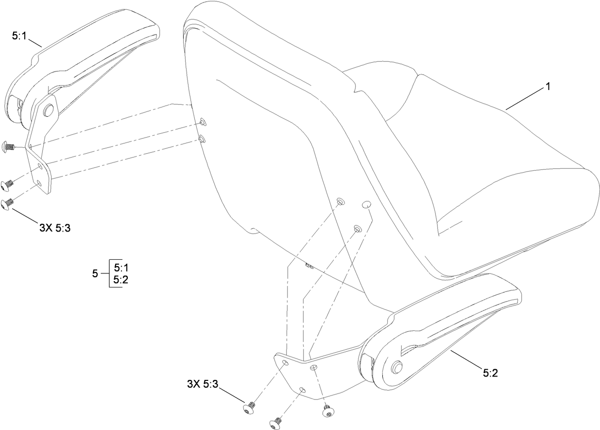 Seat and Armrest Kit Assembly No. 117-1227