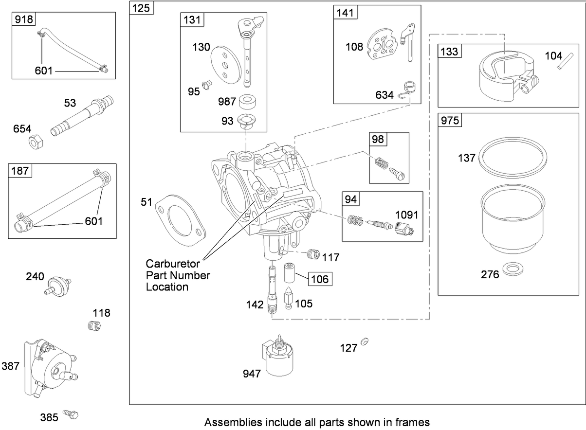 Carburetor Assembly  Briggs and Stratton Model 31A607-0117-E1