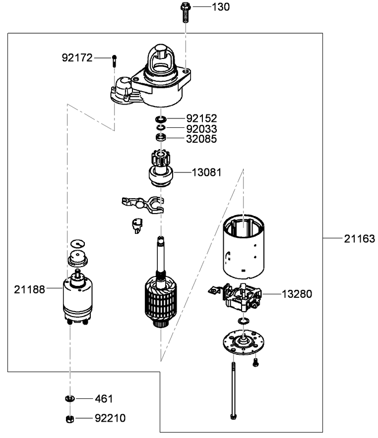 Starter Assembly  Kawasaki FX921V-AS04