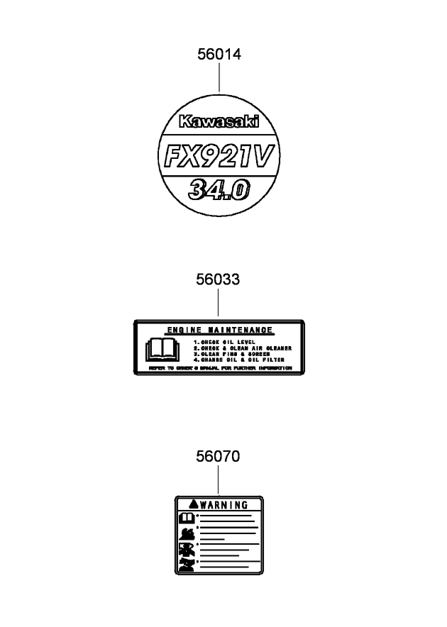 Label Set  Kawasaki FX921V-AS04