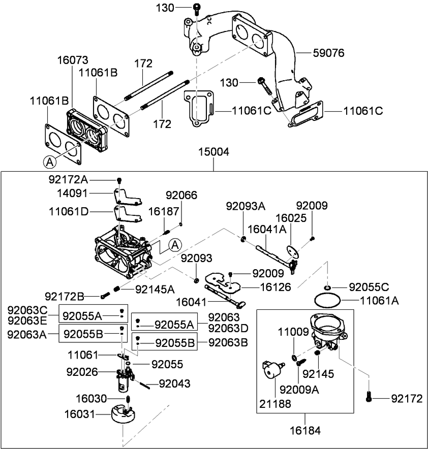 Carburetor Assembly  Kawasaki FX921V-AS04