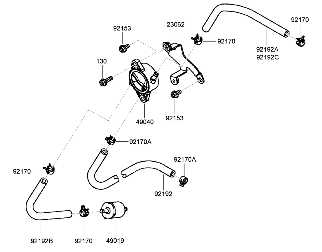 Fuel Tank and Fuel Valve Assembly  Kawasaki FX921V-AS04